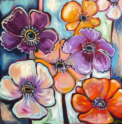 'Pastel Poppies' - Painting by Lucy Car | Featured on The East Coast Arts Trail™