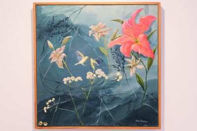 '"Blossoms in a Flutter"' - Painting - Oil by monicamaryburrows@bigppaintings27@ond.com | Featured on The East Coast Arts Tra