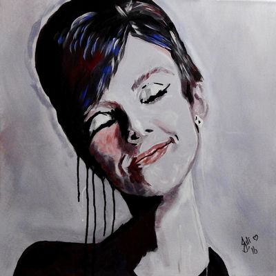Painting - Portrait artwork 'Channeling Audrey - Portrait' by Jules | The East Coast Arts Trail®