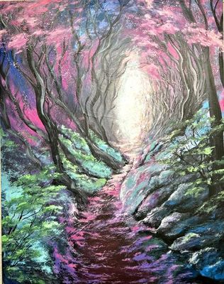 Painting - Floral & Botanical artwork 'Enchanted blossoms' by inessatreasures | The East Coast Arts Trail®