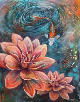 Painting - Botanical artwork 'Peaceful Majesty' by Philippa Gillett | The East Coast Arts Trail®