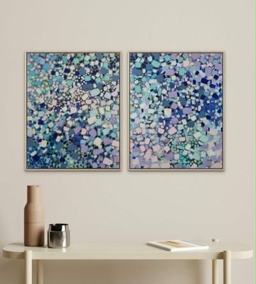 Painting artwork 'Echoes in Motion – Diptych B' by Tania FitzGerald | The East Coast Arts Trail®