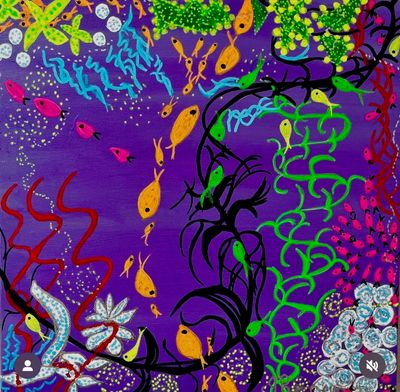 Painting - Acrylic artwork 'Slipstream' by Janice Brown | The East Coast Arts Trail®