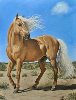'Palomino Gold' - Painting - Acrylic by Darlsie | Featured on The East Coast Arts Trail®
