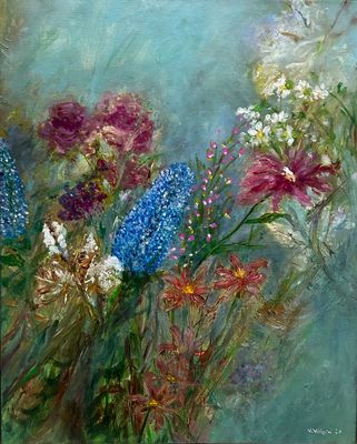 Painting - Acrylic artwork 'A blooming Romance' by Valeria Volpini | The East Coast Arts Trail®