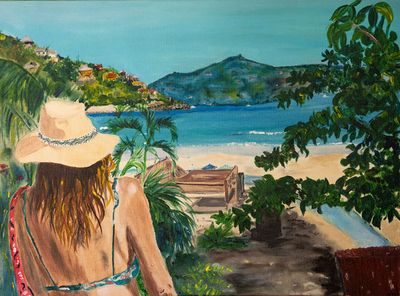 Painting artwork 'Beach time West Mexico ' by janebriscoe  | The East Coast Arts Trail™