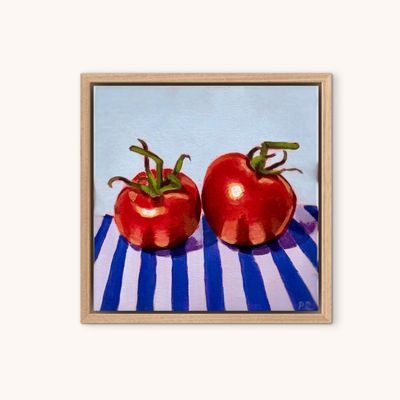 'Tomatoes & stripes' - Painting by Pia Reynolds Art | Featured on The East Coast Arts Trail™