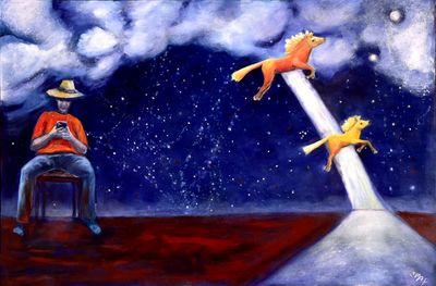 'Horse May Fly (While You Were On The Phone) ' - Painting by Susannah Paterson | Featured on The East Coast Arts Trail™