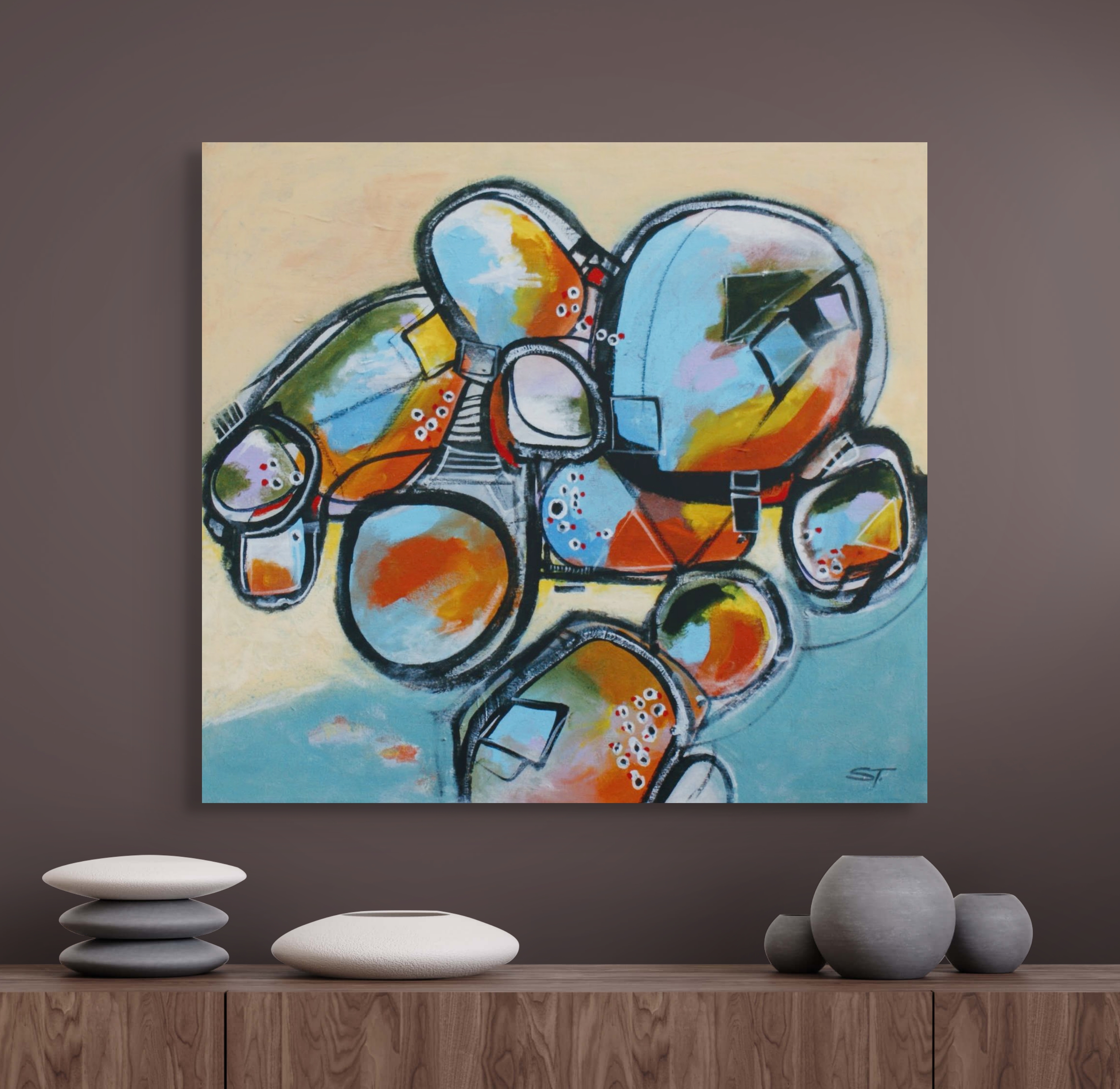 'Rockpools Point Danger' - Painting by Steve Tyack | Featured on The East Coast Arts Trail™