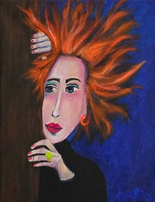 Painting - Expressionism artwork 'Bad Hair Day' by Vikadafoxart | The East Coast Arts Trail®