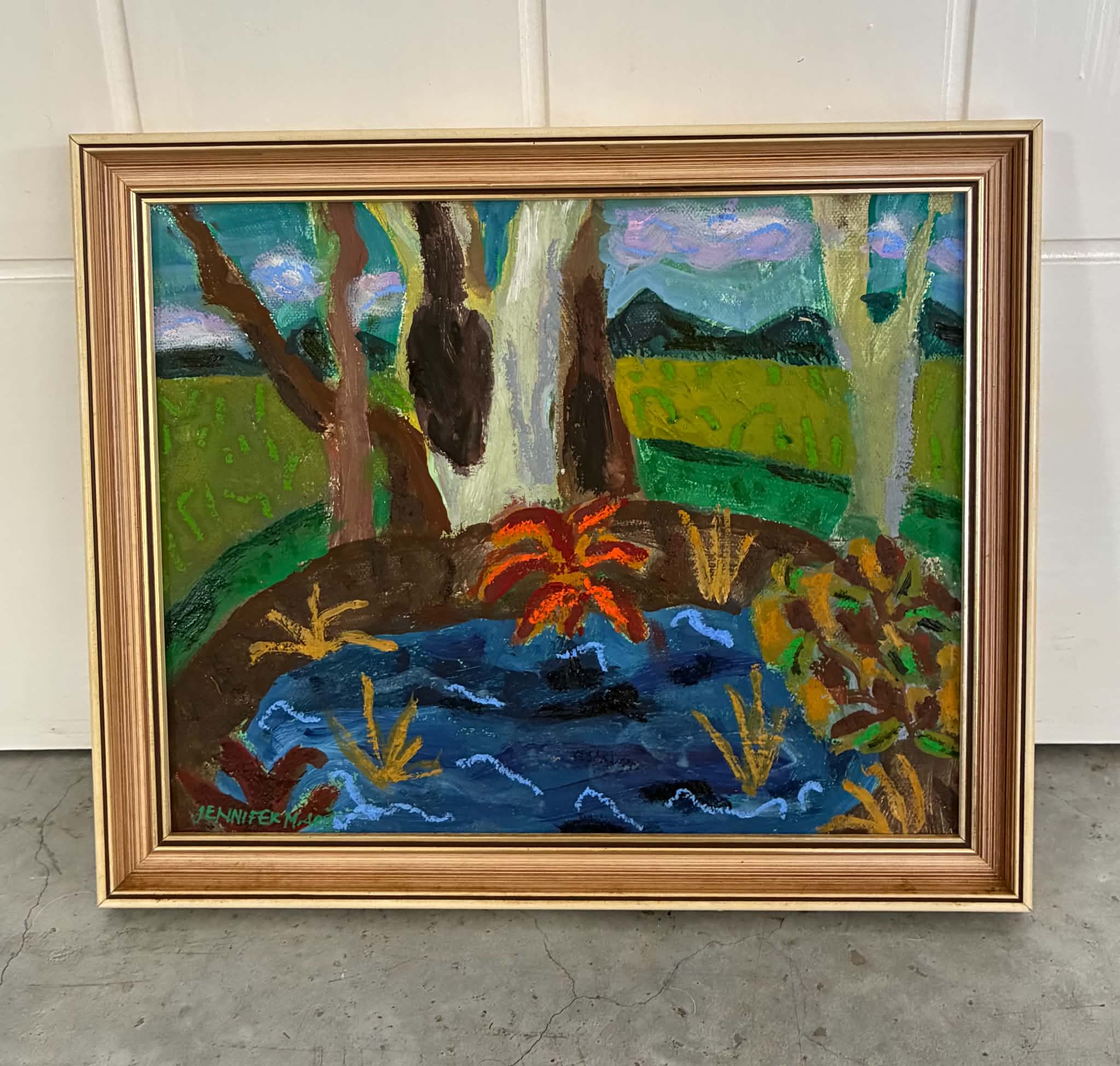 Acrylic, oil and crayon on board, framed by Jennifer Mary, NSW - Taree | Displayed on The East Coast Arts Trail®