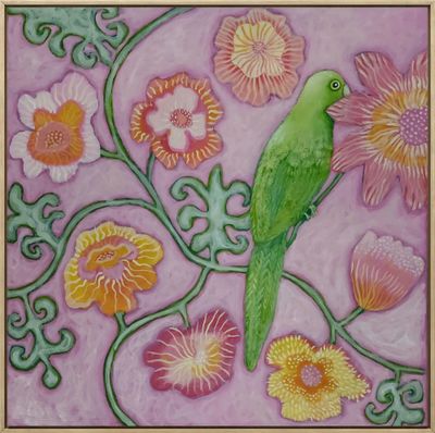 Painting artwork 'Shy Little Parrot ' by Fiona Thorning | The East Coast Arts Trail®