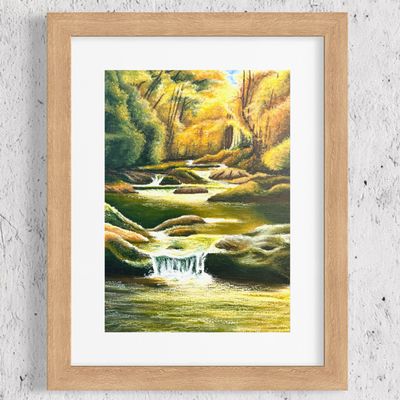 Painting - Landscape artwork 'Downstream' by Marlee.Jeans.Studio | The East Coast Arts Trail®
