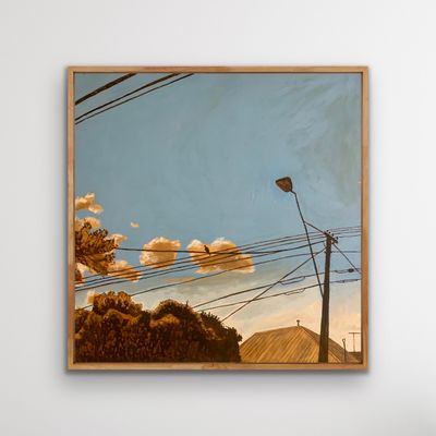 'Bird on a wire' - Painting by Carla van Laar | Featured on The East Coast Arts Trail™