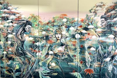 'Three sisters. Original triptych 275x 180cm, signed, ready to hang. ' - Expressive Arts by inessatreasures | Featured on The